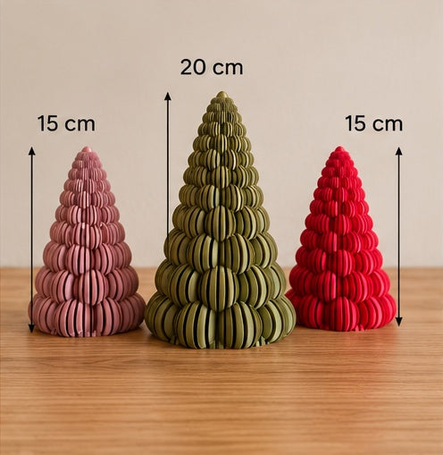3D-geprinte kerstbomen set van 3 stuks – 15 en 20 cm